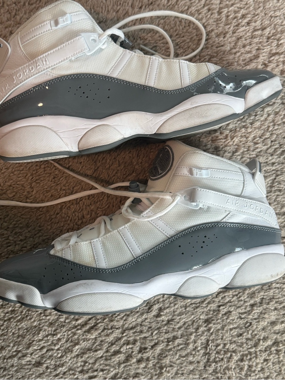 Jordan Men's Athletic Shoes White and Gray